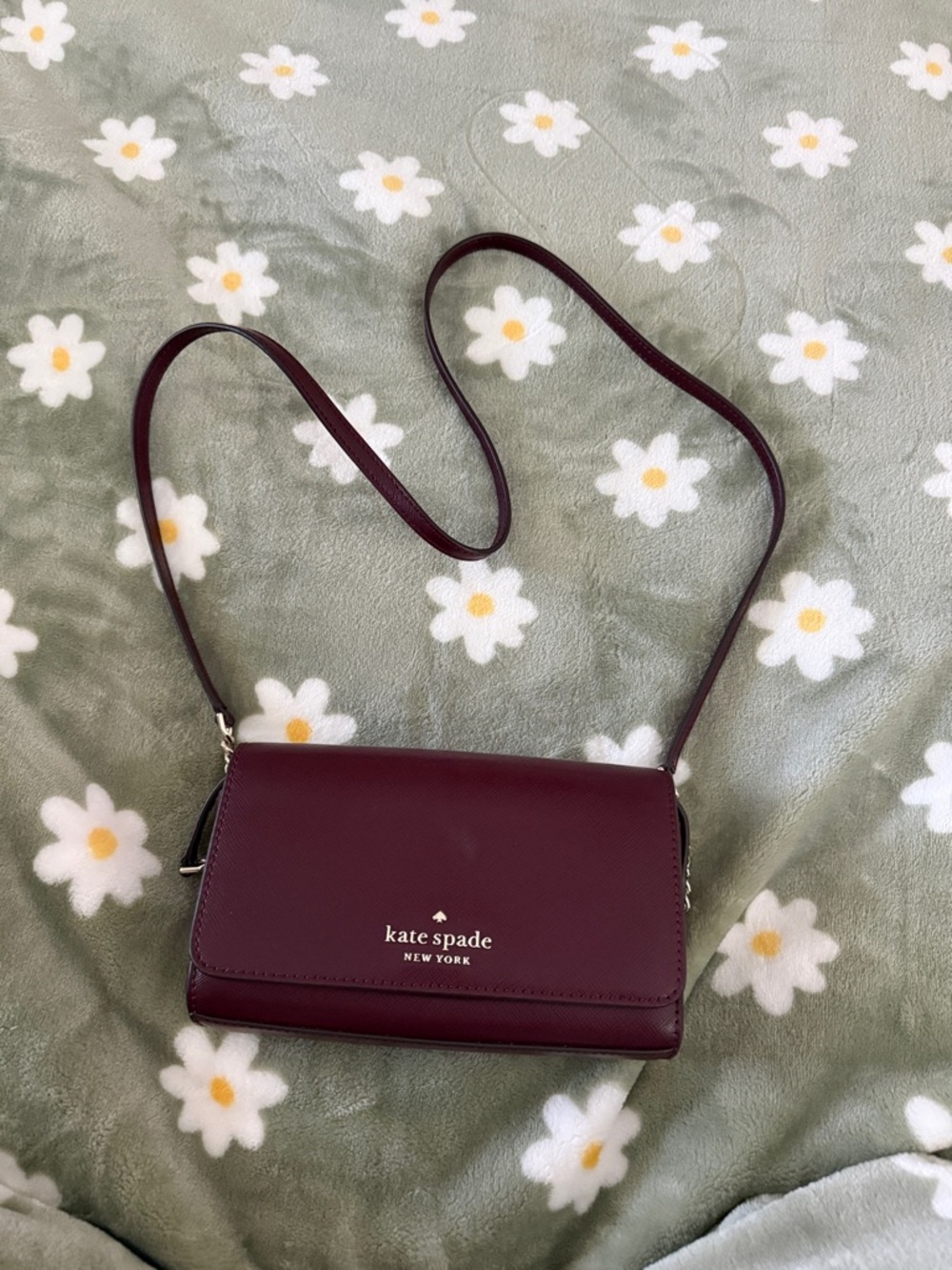 kate spade burgundy leather crossbody bag